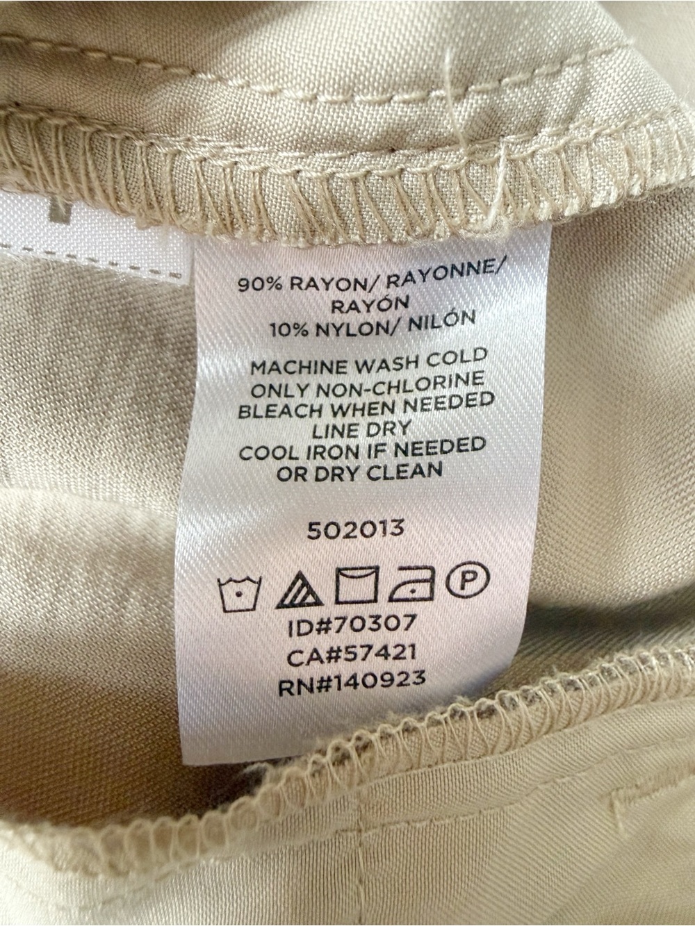 Loft Woman Cream High Rise Wide Leg Tie Front Flowy Pants MEDIUM Classic Preppy - Picture 7 of 8